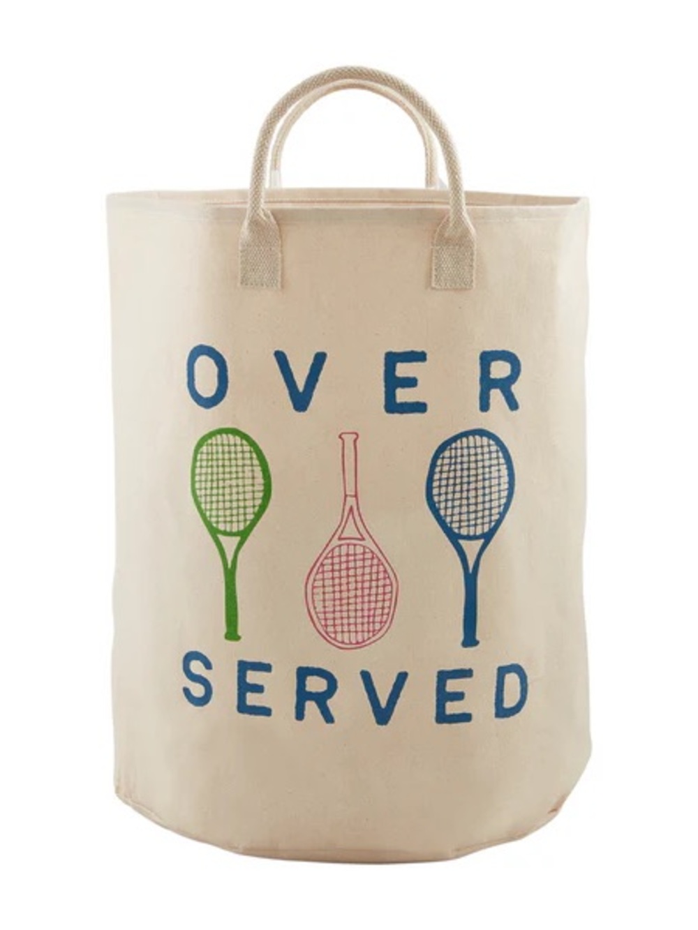 Mud Pie Oversized Over Served Canvas Tennis Tote XL Storage Bag NEW Racket Gift